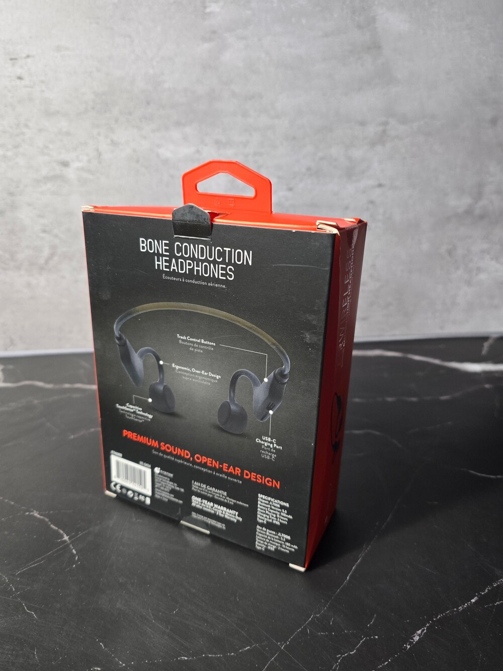 Bone Conduction Headphones USB-C Charging Port Wireless Audio